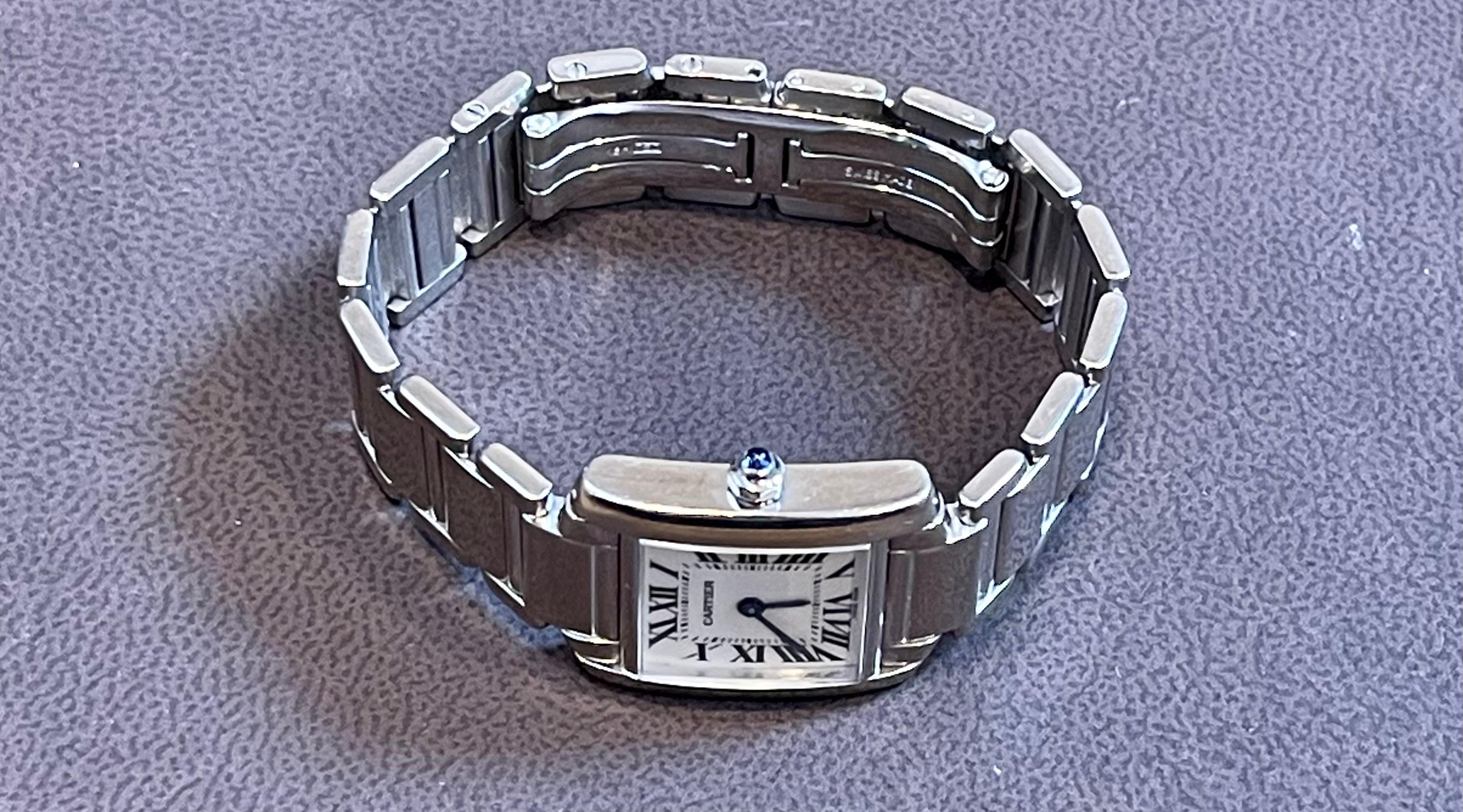 Cartier Tank Francaise 2403 18K White Gold Ladies Watch Pre Loved For Sale 2