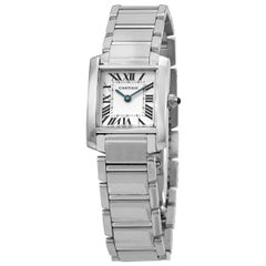 Cartier Montre Tank Francaise 2403 en or blanc 18 carats pour femme, précieuse et appréciée