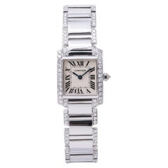 Cartier Tank Francaise 2403 WE10025F 18kWhiteGold Aftermarket Diamond Watch 20mm