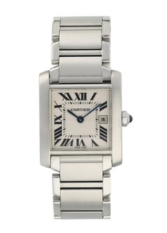 Cartier Tank Francaise 2465 Ladies Midsize Watch Box Papers