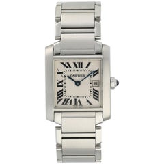 Cartier Tank Francaise 2465 Ladies Midsize Watch Box Papers