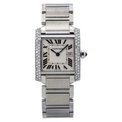 Cartier Tank Francaise 2465 VS Diamond Bezel Ladies Quartz Watch