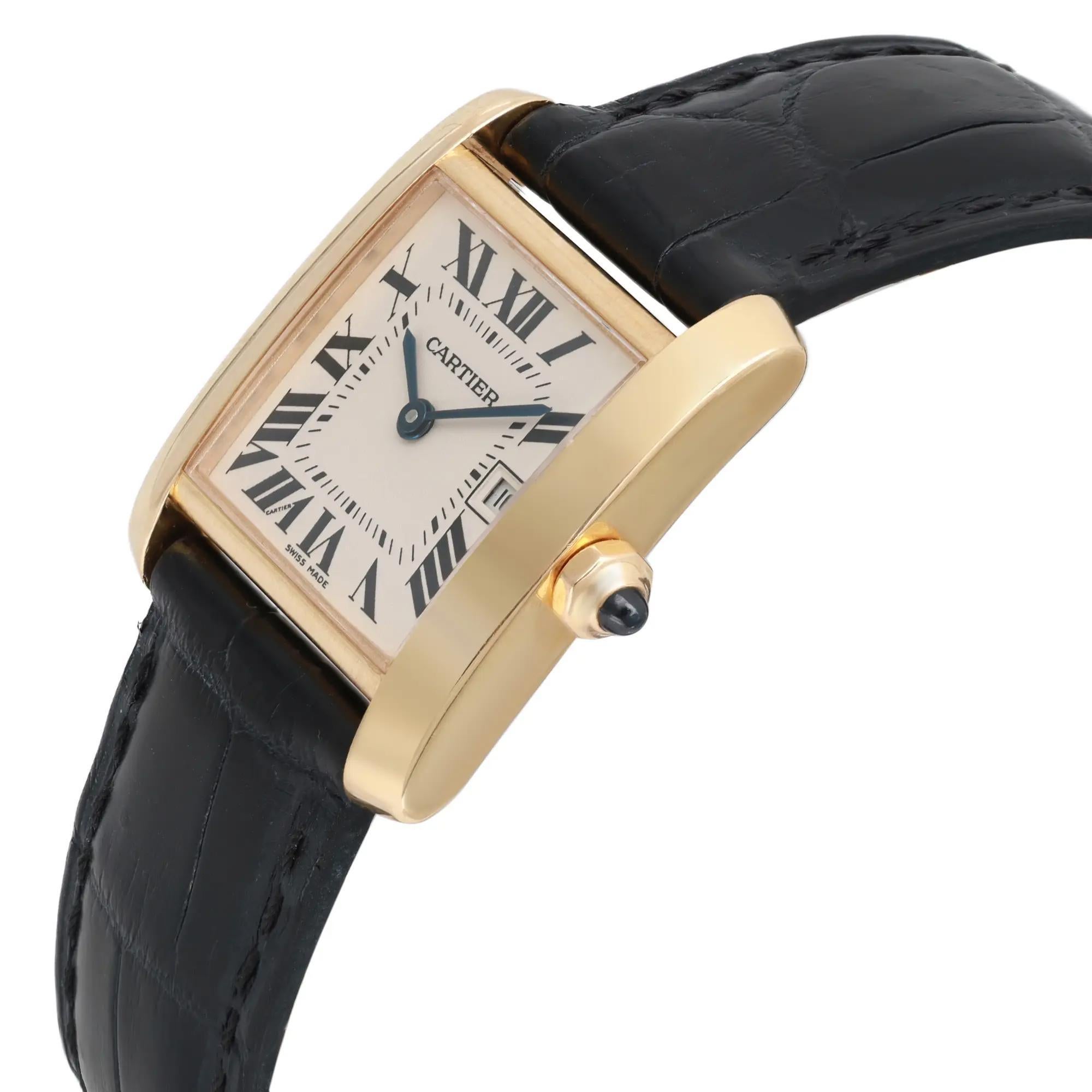 Women's Cartier Tank Francaise 25mm 18K Yellow Gold Cream Dial Quartz Watch W5001456