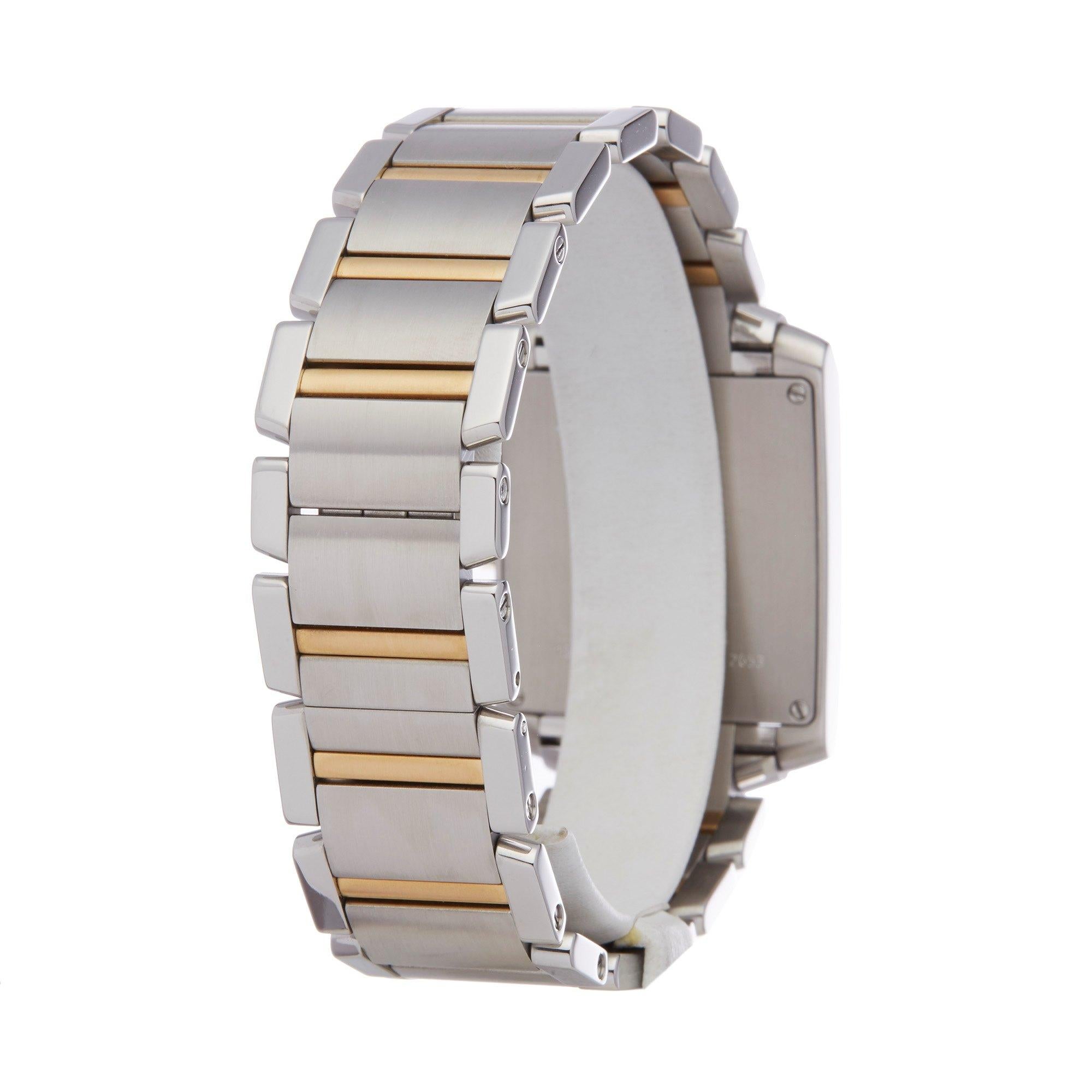 Cartier Tank Francaise 2653 oder W51025Q4 Herrenuhr aus Edelstahl & Gelbgold für Damen oder Herren