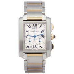 Cartier Tank Francaise 2653 oder W51025Q4 Herrenuhr aus Edelstahl & Gelbgold