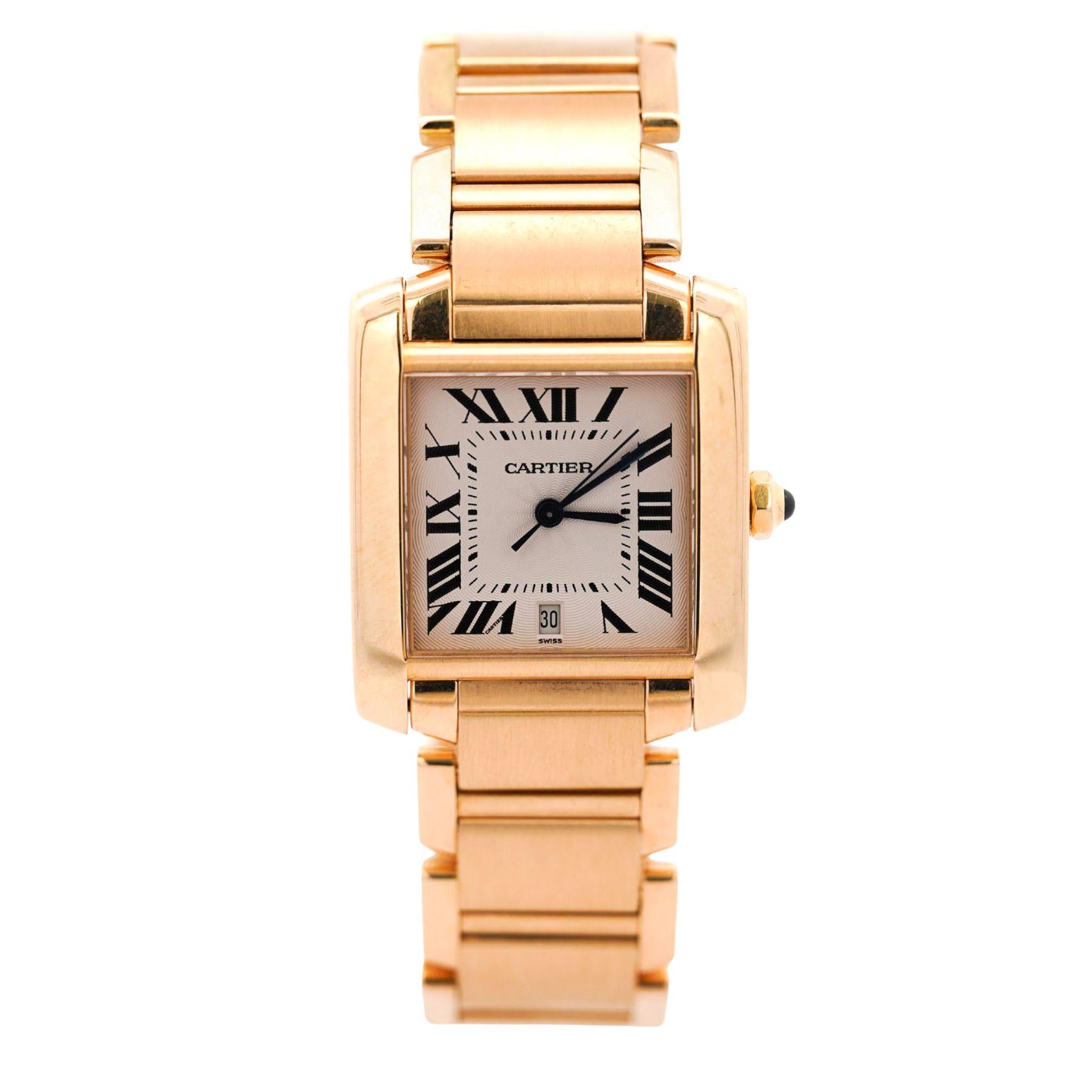 Reloj Cartier Tank Francaise 28mm Oro 18K Automático con Fecha en venta 6