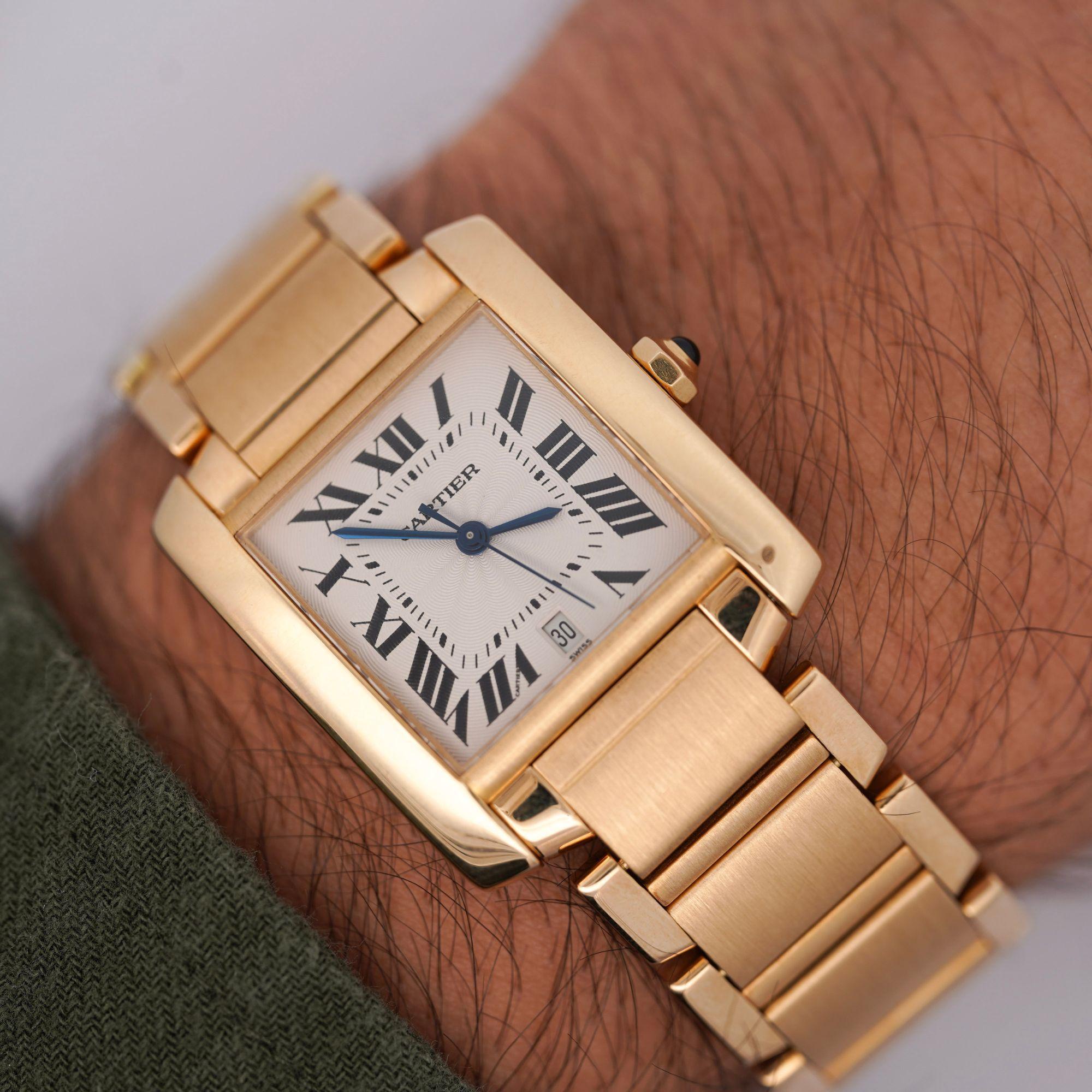 Reloj Cartier Tank Francaise 28mm Oro 18K Automático con Fecha Art Decó en venta