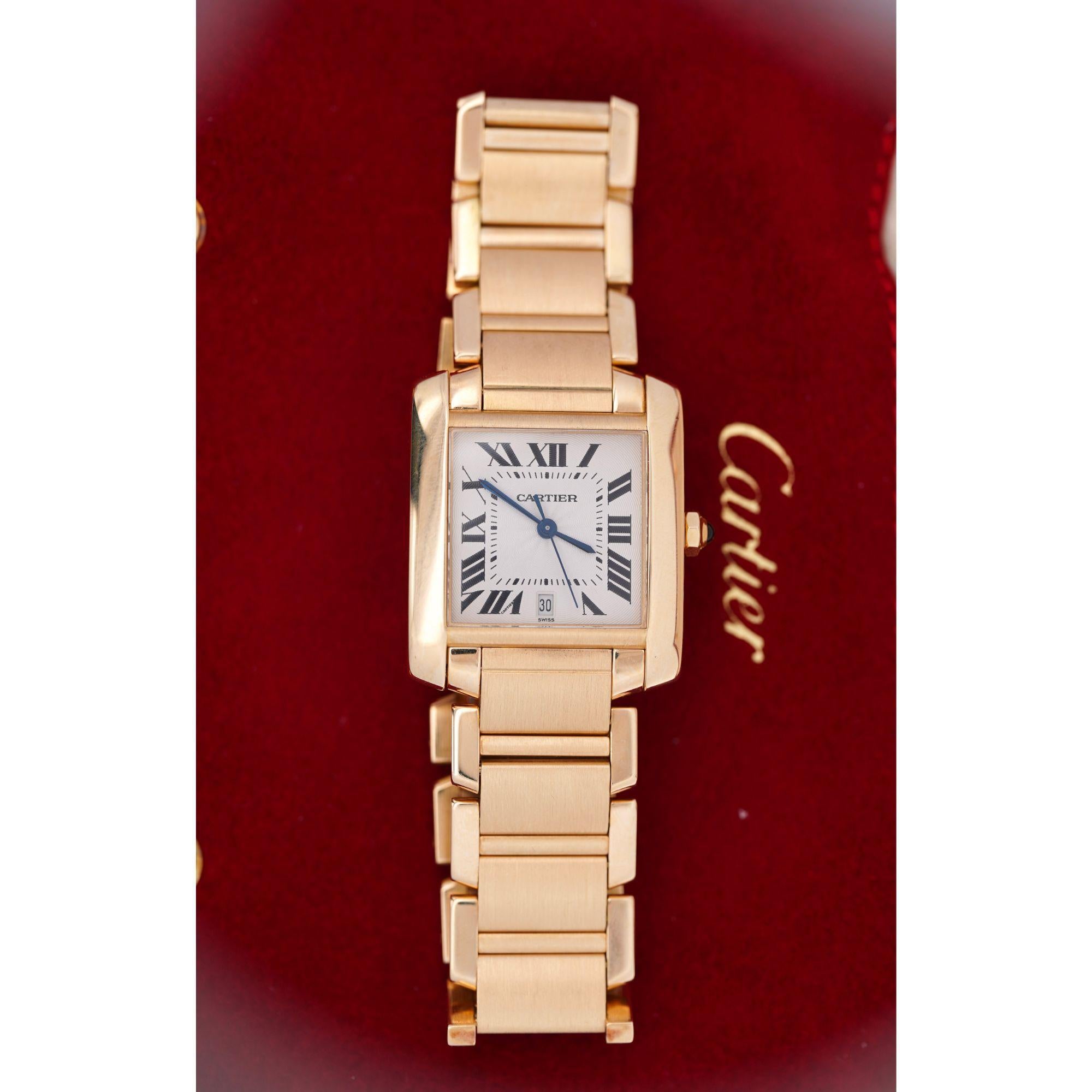 Reloj Cartier Tank Francaise 28mm Oro 18K Automático con Fecha en venta 2