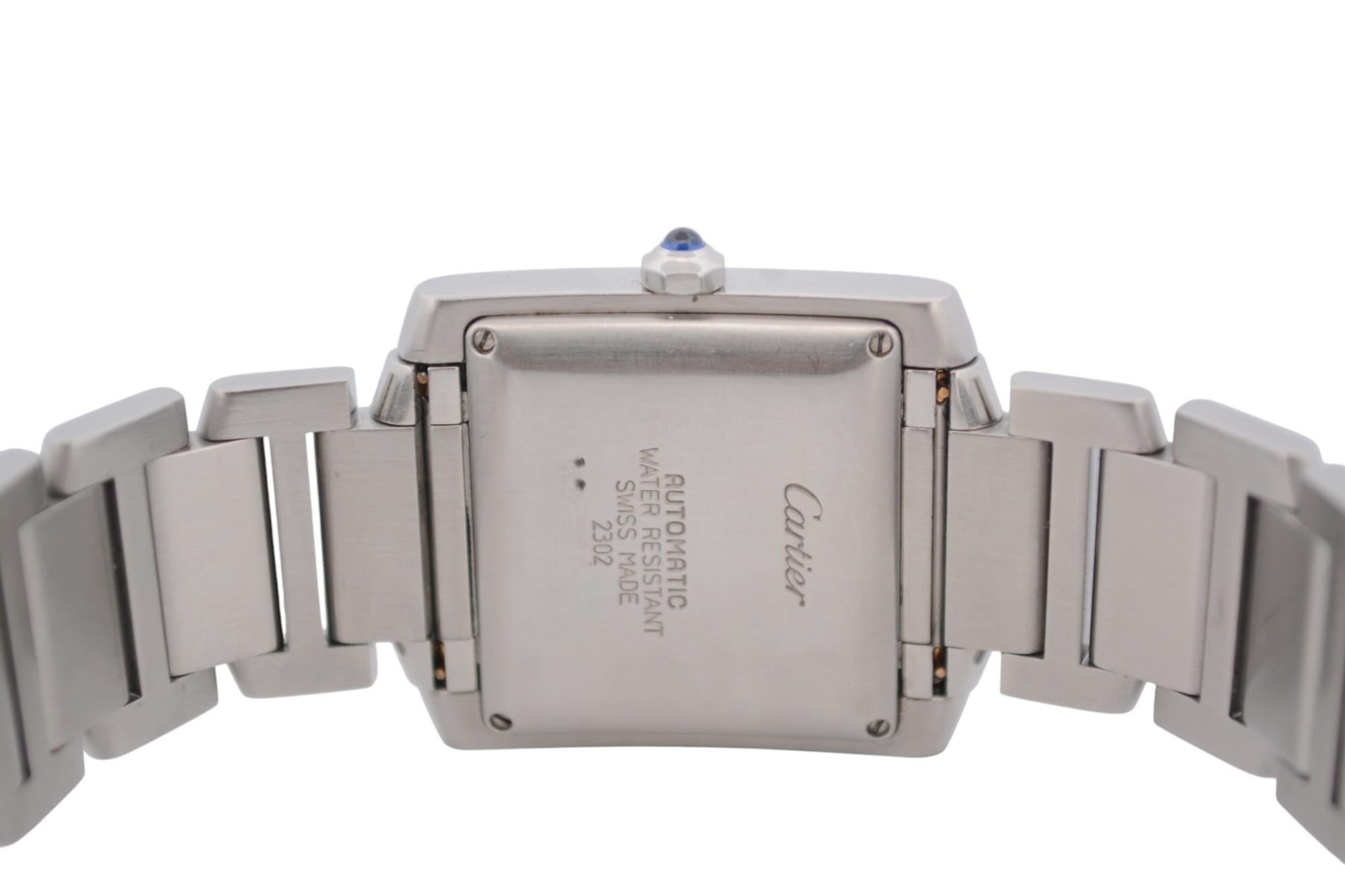 Cartier Tank Francaise 28x32mm Stainless Steel White Roman Dial Ref: 2302 7