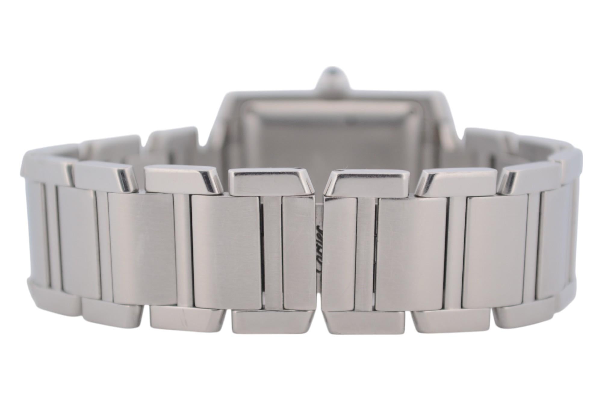 Cartier Tank Francaise 28x32mm Stainless Steel White Roman Dial Ref: 2302 3