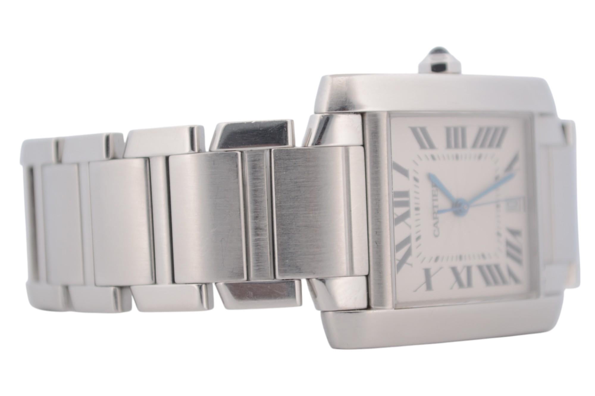 Cartier Tank Francaise 28x32mm Stainless Steel White Roman Dial Ref: 2302 5
