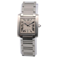 Cartier Tank Francaise 28x32mm Acero Inoxidable Blanco Esfera Romana Ref: 2302