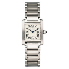 Cartier Montre Tank Francaise 3217 en acier inoxydable pour femmes