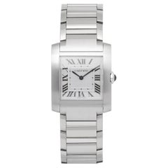 Cartier Tank Française 4476 WSTA0074 Edelstahl, silbernes Zifferblatt, Quarz, Unisex-Uhr, 27 mm