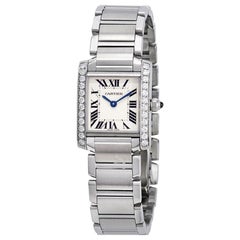 Cartier Tank Francaise Aftermarket Diamond Bezel Watch 2384