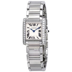 Cartier Tank Francaise Aftermarket Diamond Bezel Watch 2384