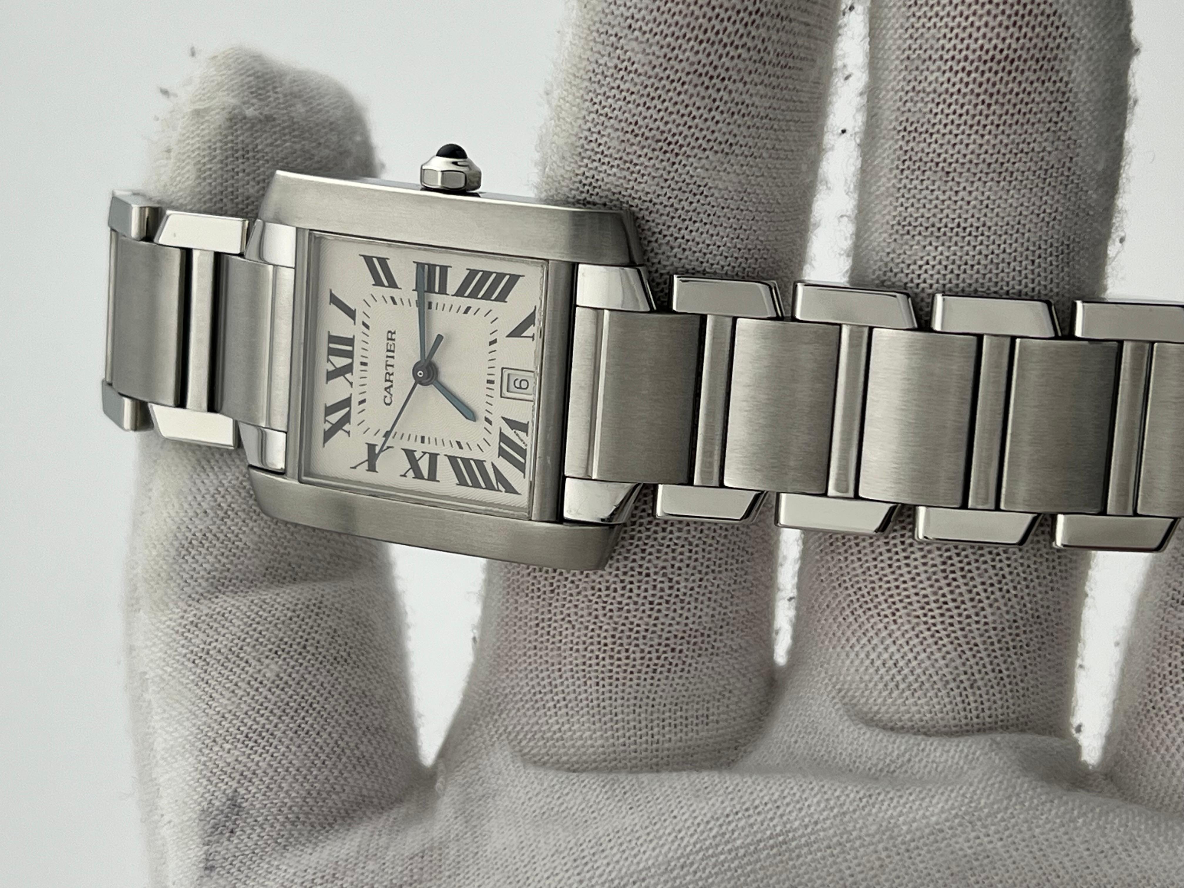 Cartier Tank Française Automatic 2302 W51002Q3 Stainless Steel Box Papers 9