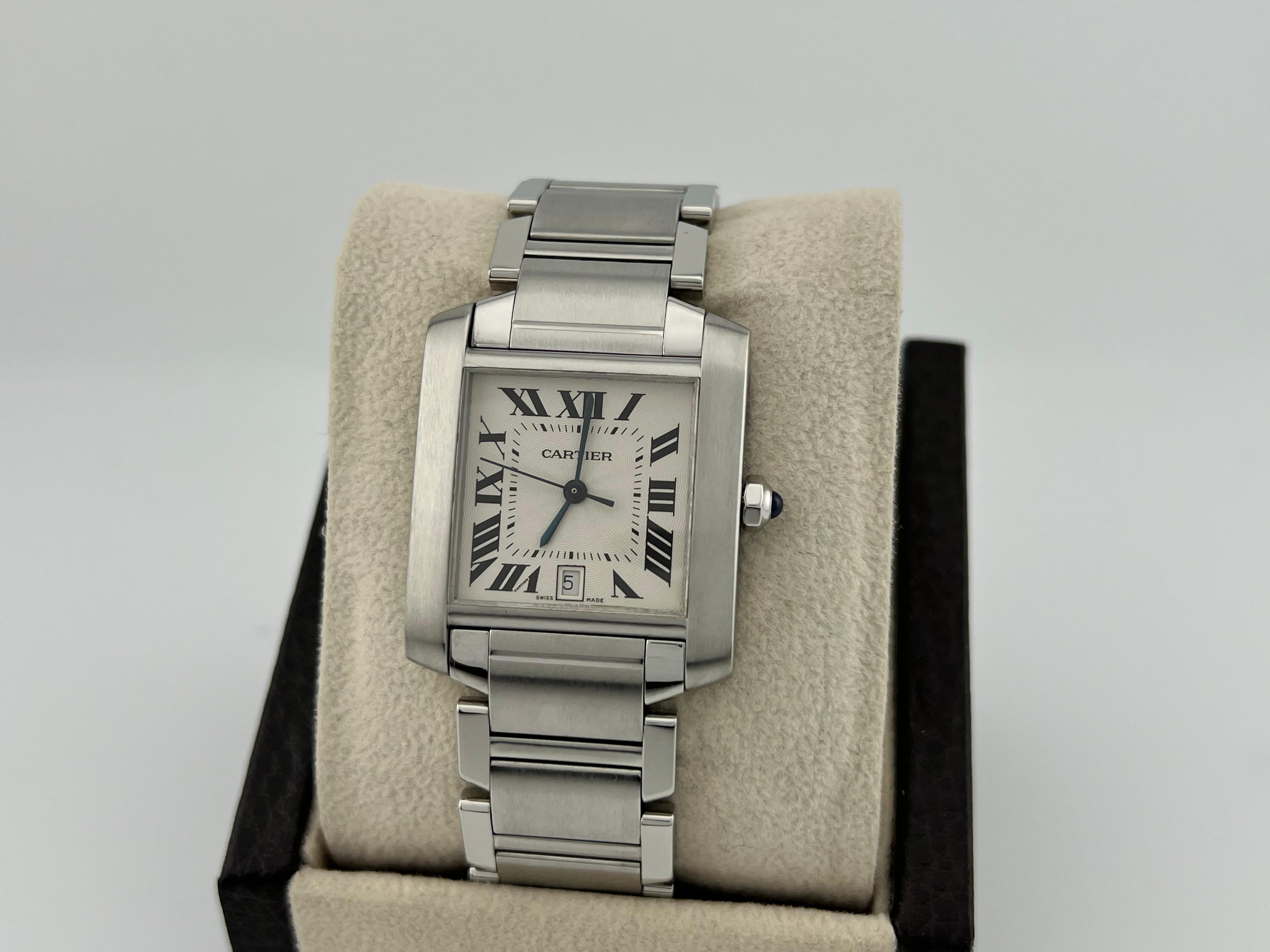 Women's Cartier Tank Française Automatic 2302 W51002Q3 Stainless Steel Box Papers