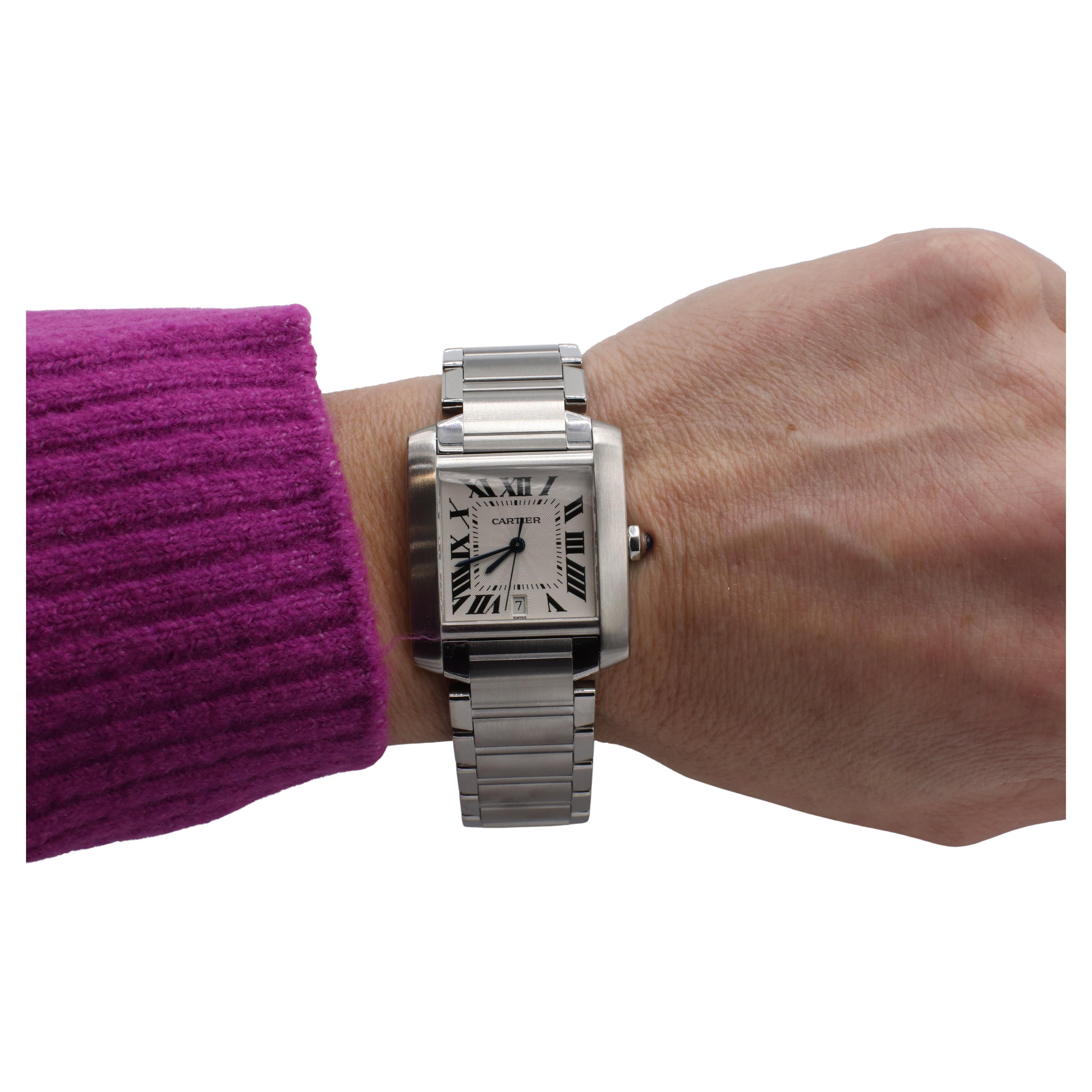 Cartier Tank Francaise  Montre automatique en acier inoxydable Référence 2302 Unisexe en vente