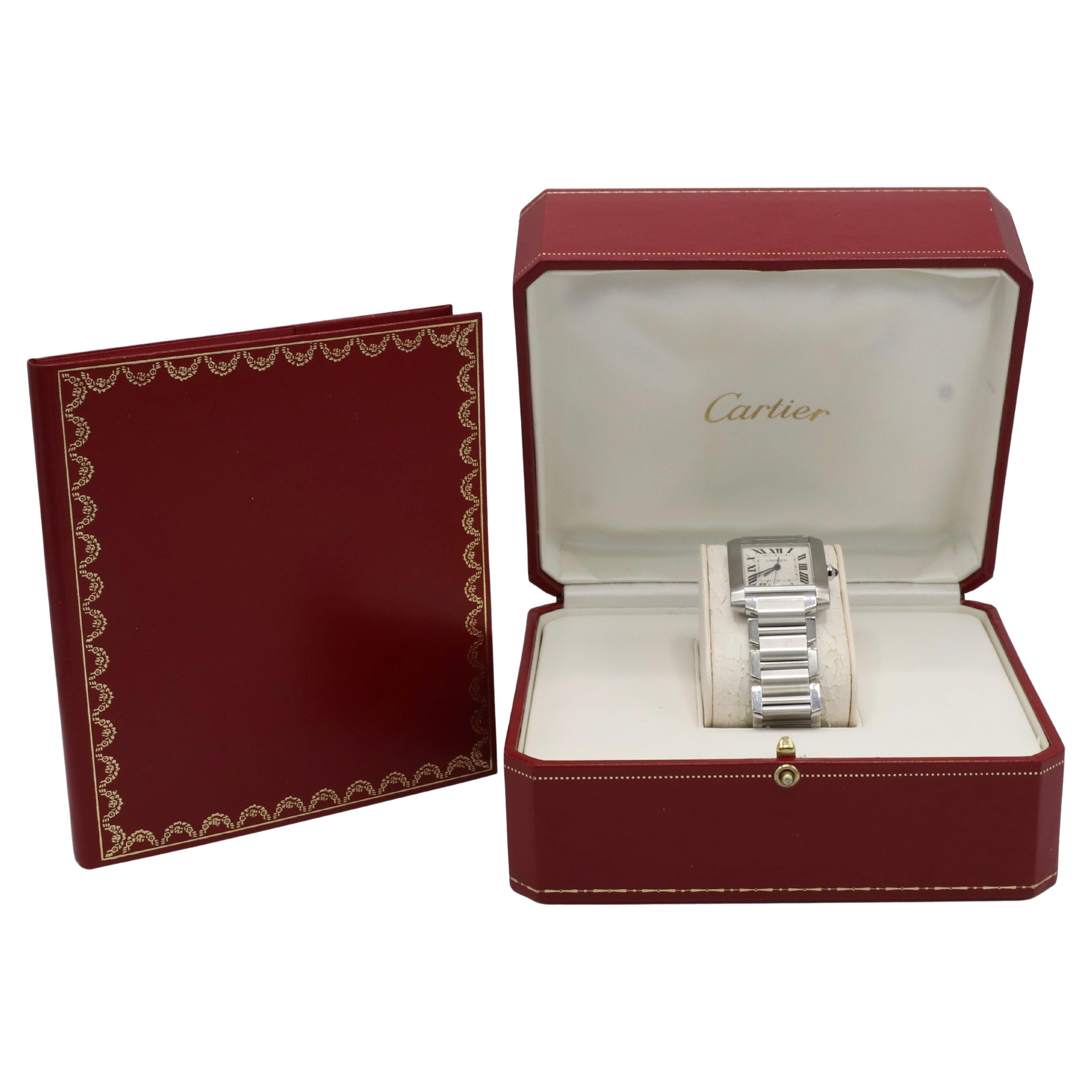 Cartier Tank Francaise  Montre automatique en acier inoxydable Référence 2302 en vente 1