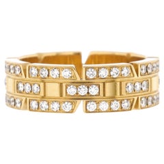 Cartier Tank Francaise Band Ring 18K Yellow Gold and Diamonds