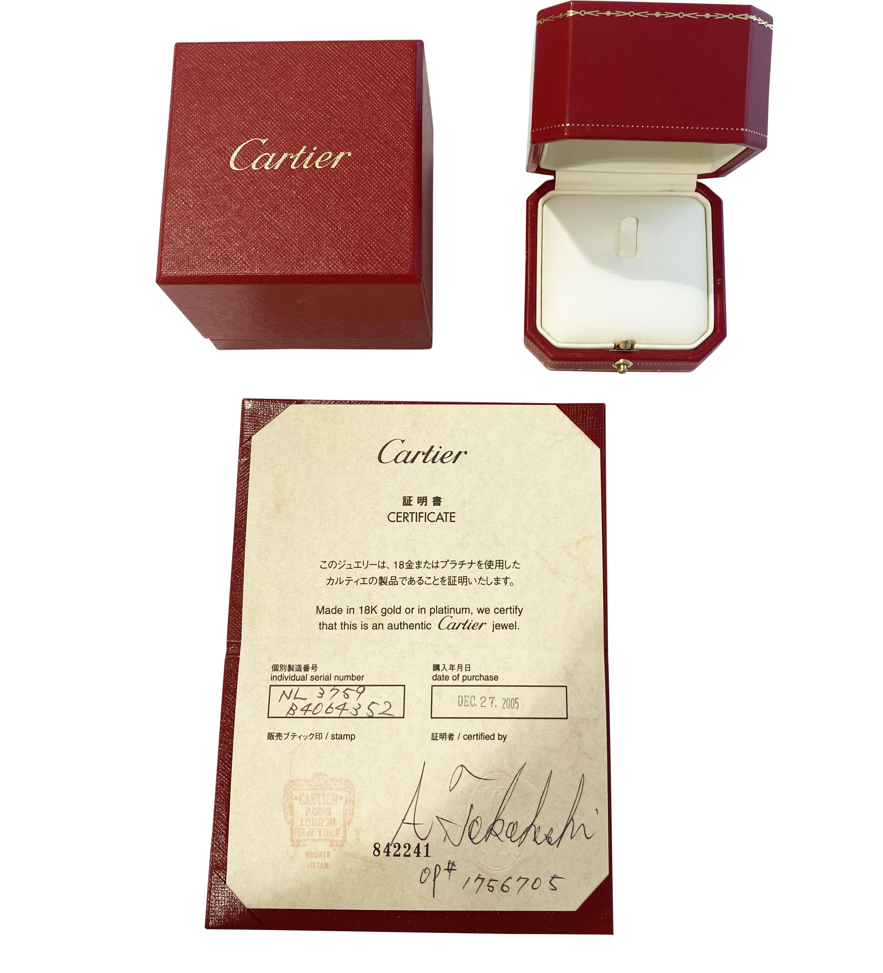 18 Karat Weißgold Cartier Tank Francaise-Ring mit Diamanten 0,10 Karat 1