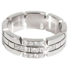 18 Karat Weißgold Cartier Tank Francaise-Ring mit Diamanten 0,10 Karat