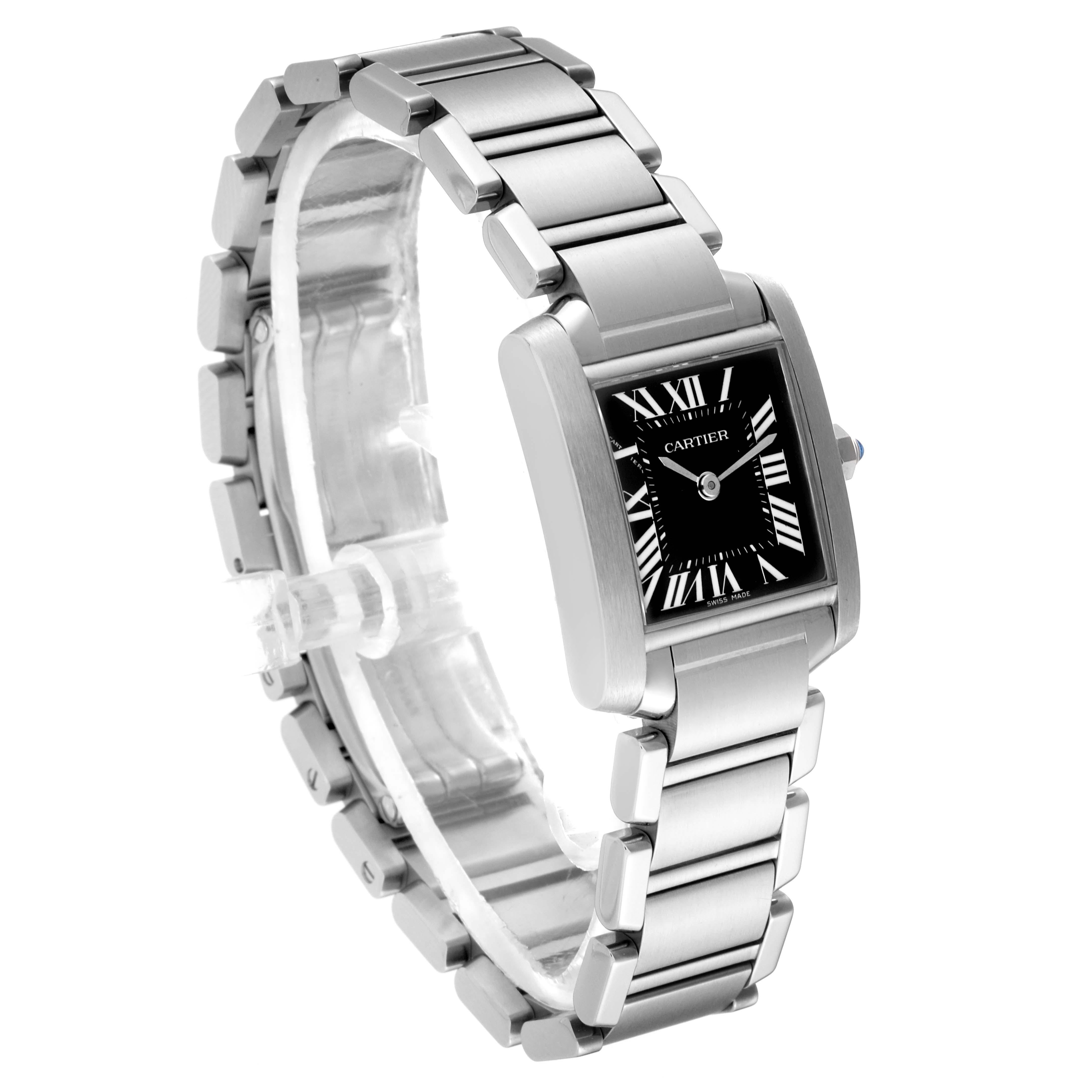 Women's Cartier Tank Francaise Black Dial Steel Ladies Watch W51026Q3 For Sale