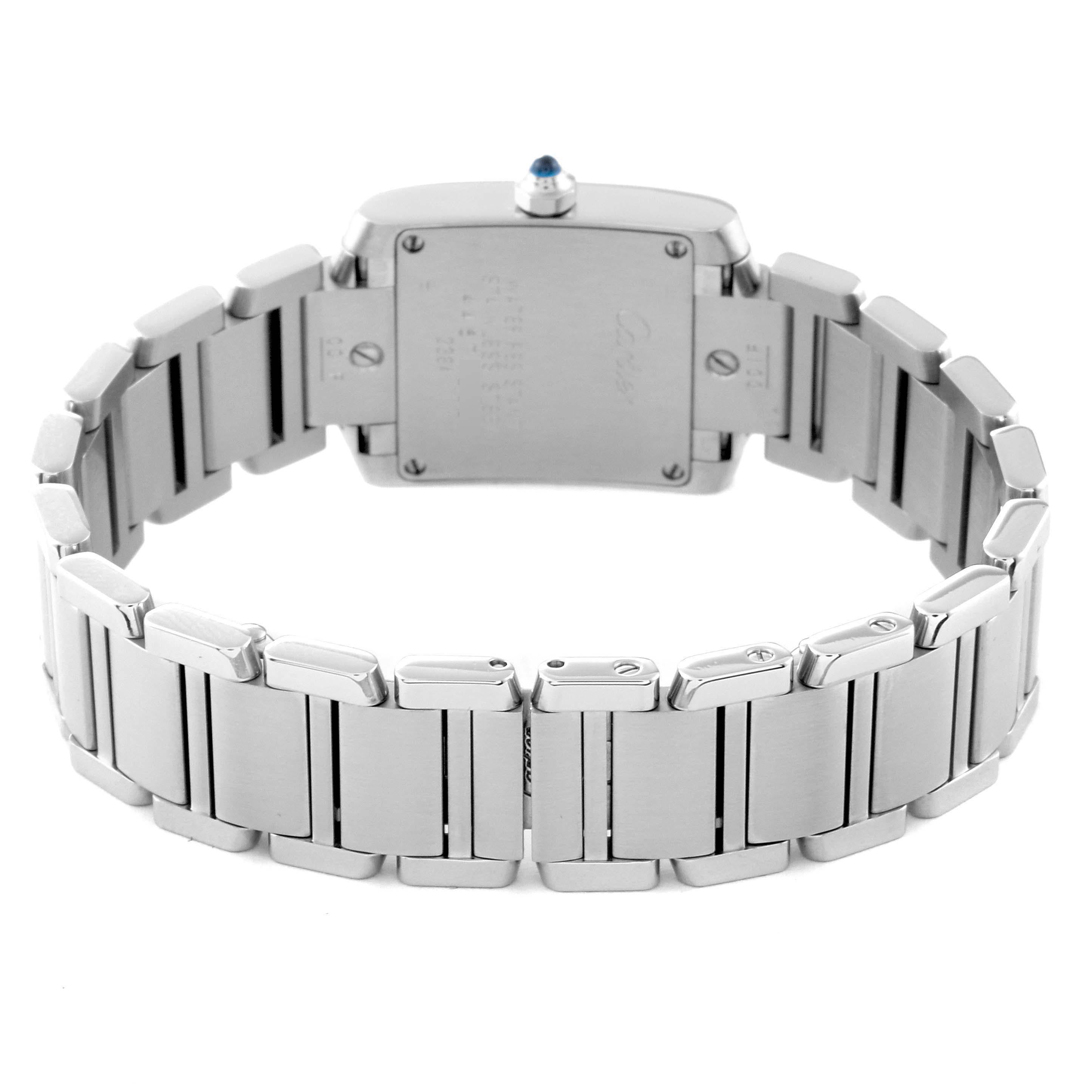 Cartier Tank Francaise Black Dial Steel Ladies Watch W51026Q3 For Sale 2