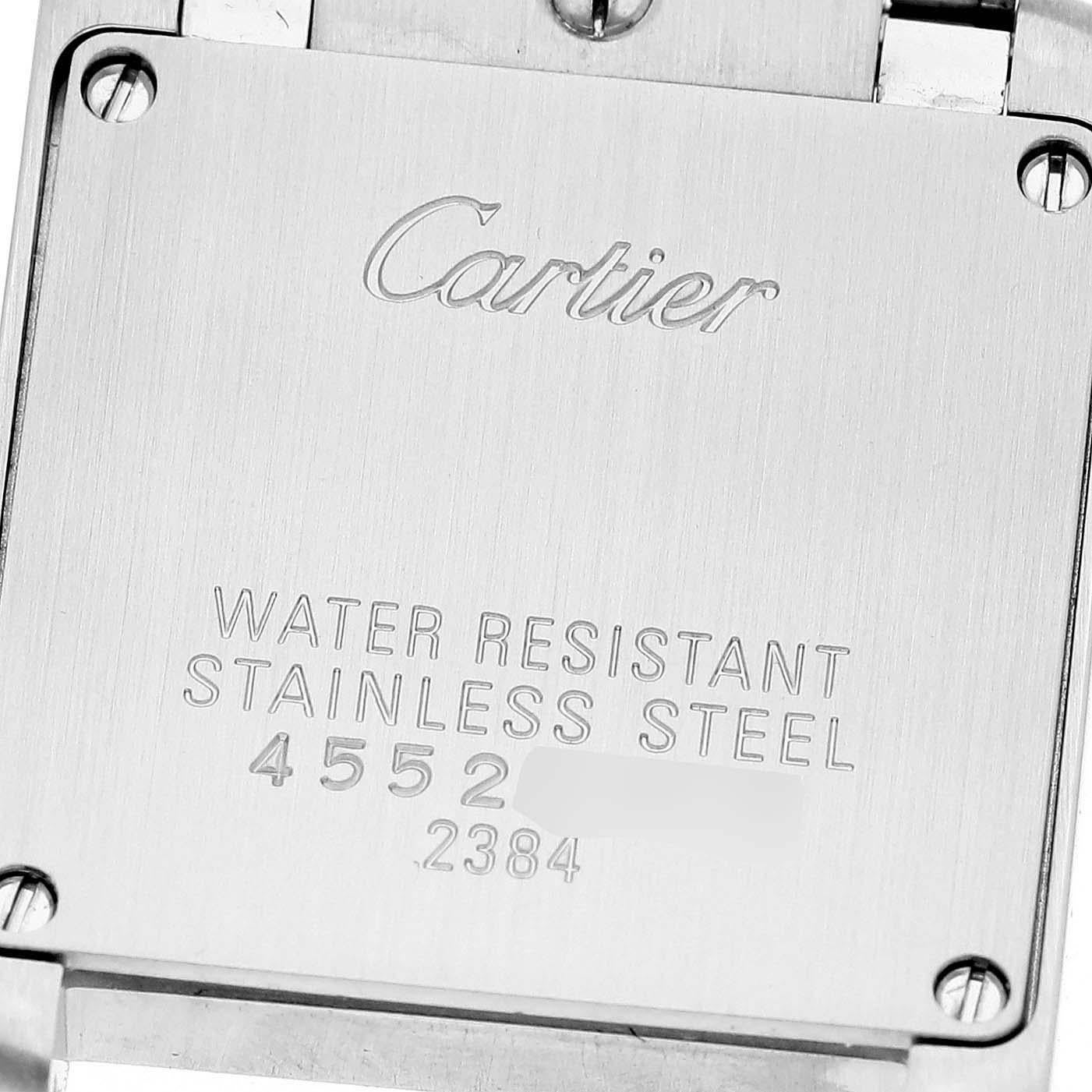 Cartier Montre Tank Francaise en acier avec cadran noir, pour femmes W51026Q3 en vente 2