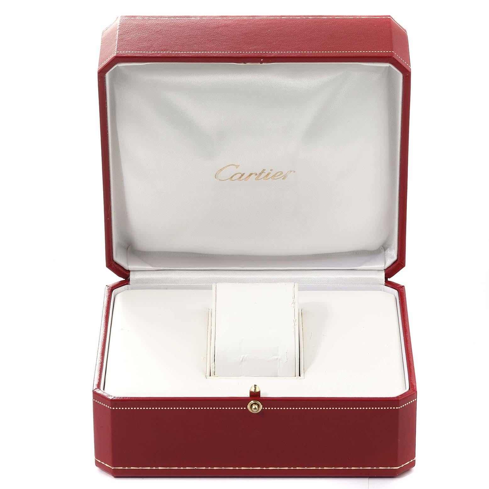 Cartier Tank Francaise Blue Dial White Gold Quartz Ladies Watch W50012S3 For Sale 2