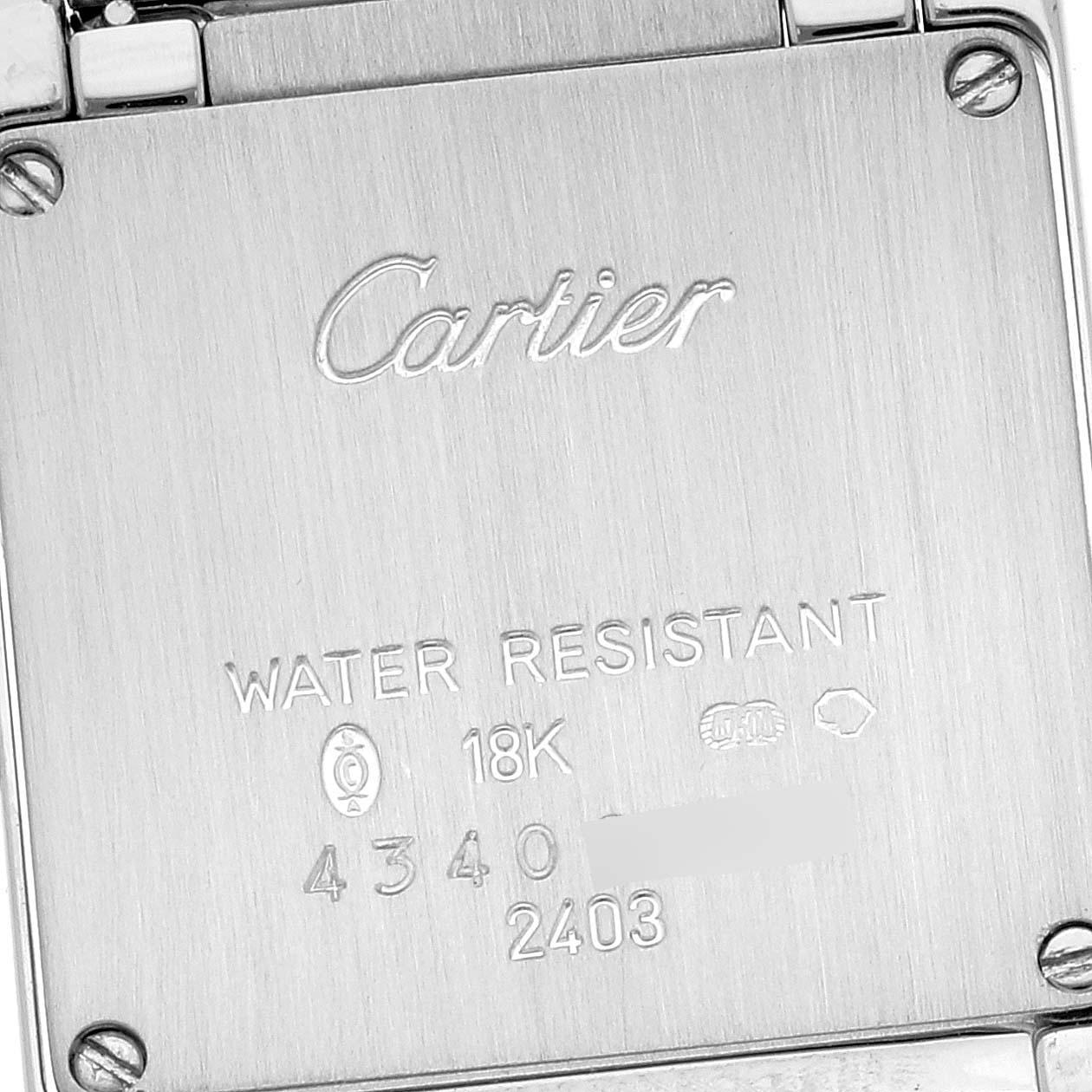 Cartier: Weißgold-Quarz-Damenuhr W50012S3, Tank Francaise, blaues Zifferblatt mit blauem Zifferblatt im Angebot 4