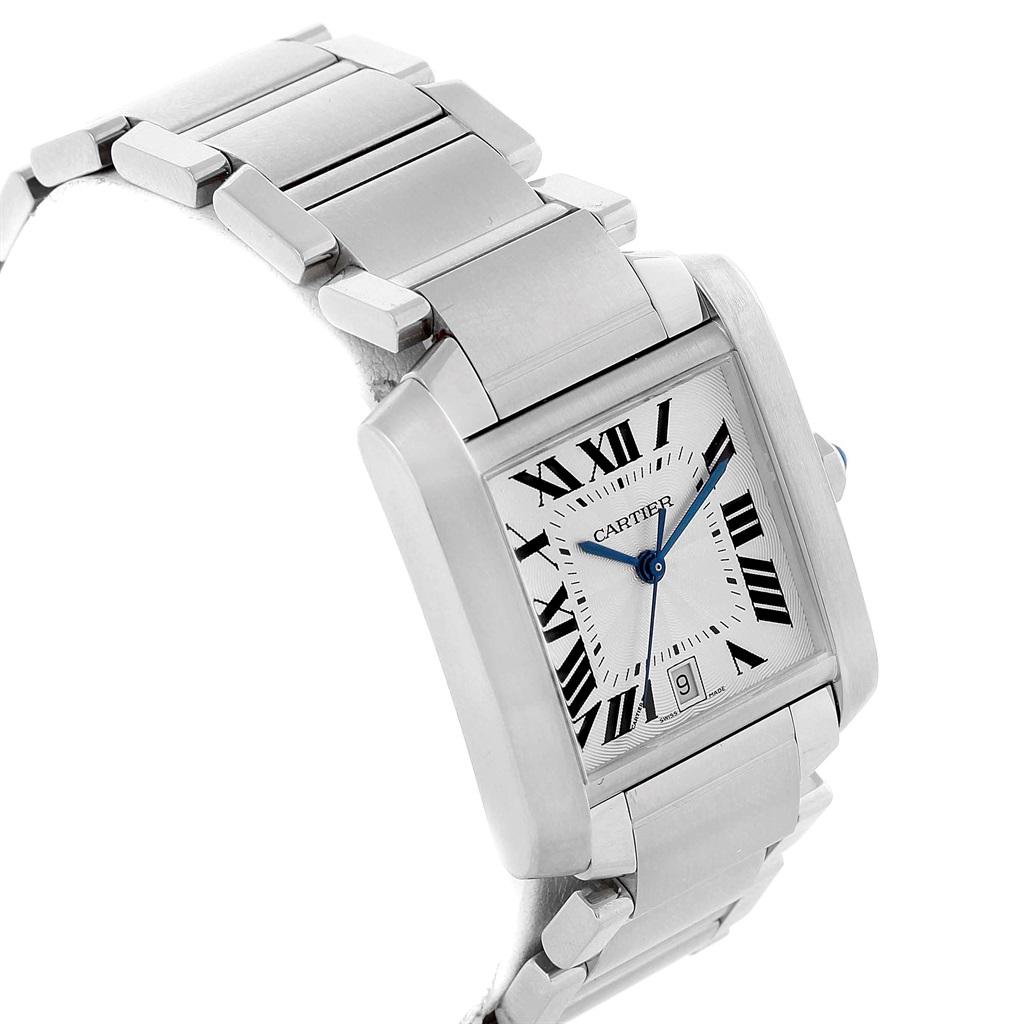 cartier watch with blue hands