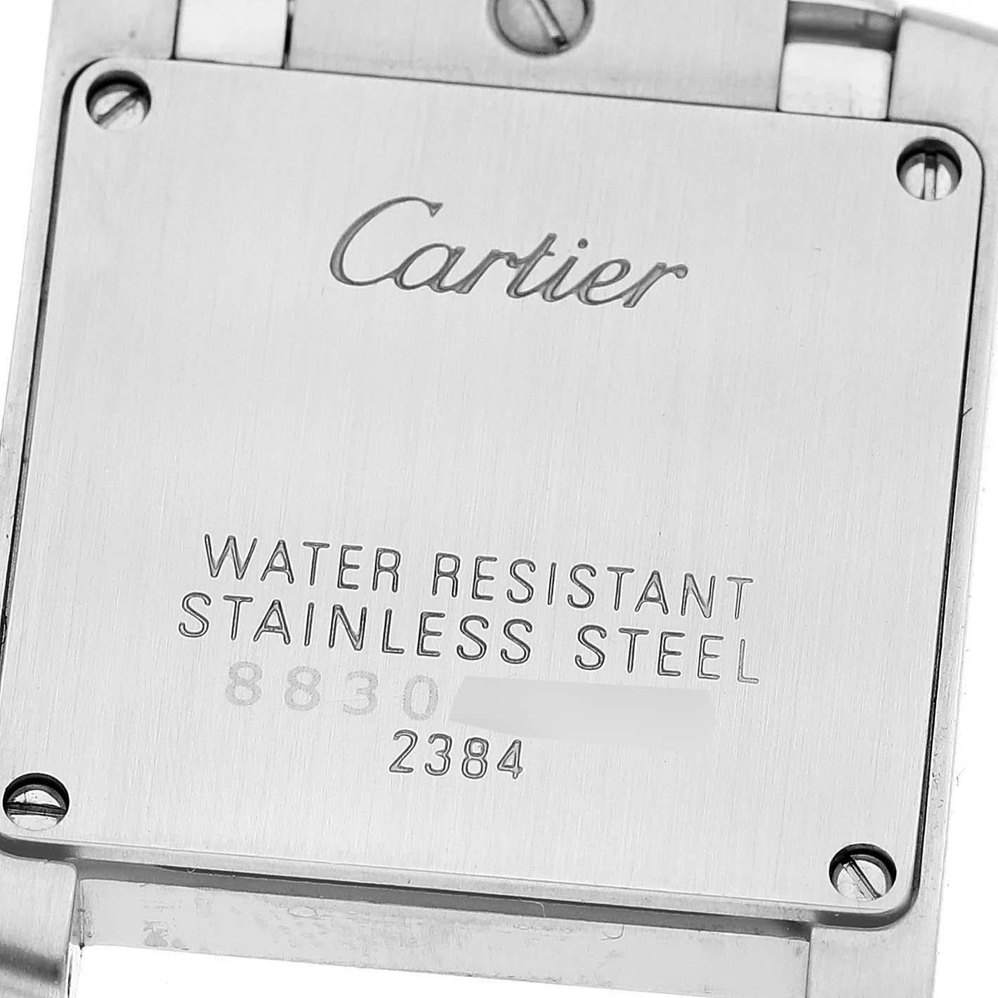 Cartier: Stahl-Damenuhr W51034Q3, Tank Francaise, blau, Perlmutt-Zifferblatt 3