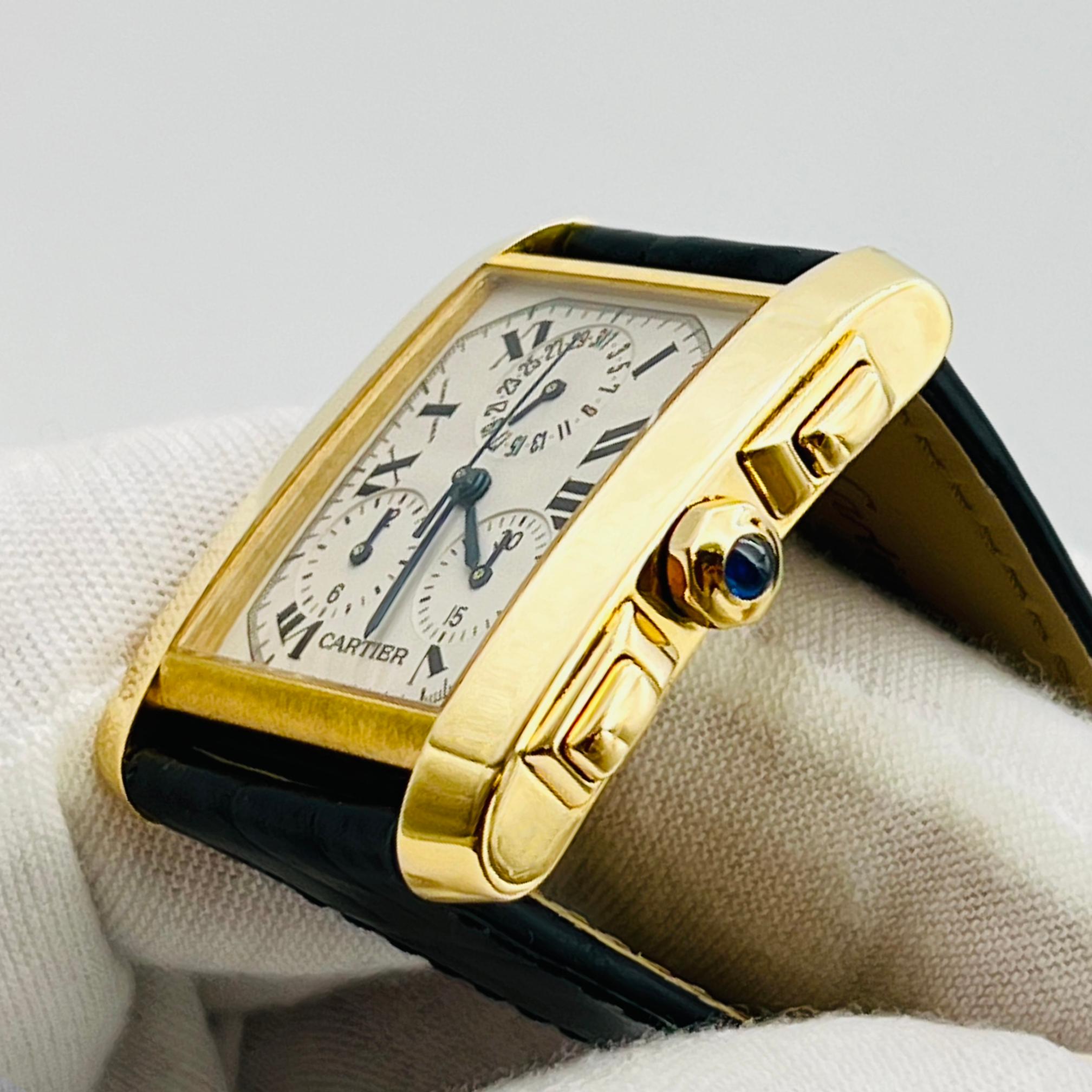 Cartier Tank Française Certified 1830 In Excellent Condition For Sale In New York, NY