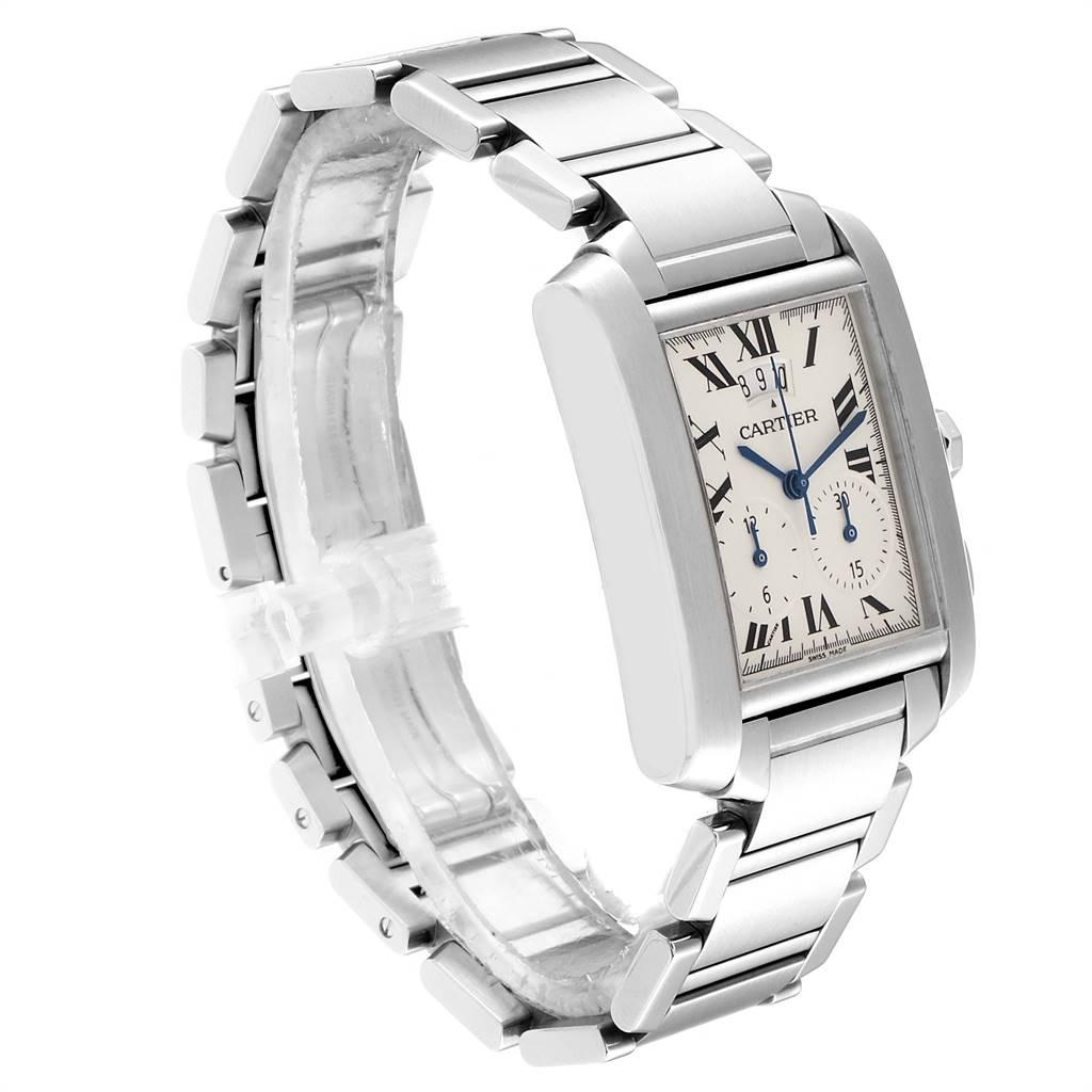 Cartier Tank Francaise Chrongraph Steel Men’s Watch W51024Q3 Box In Excellent Condition For Sale In Atlanta, GA