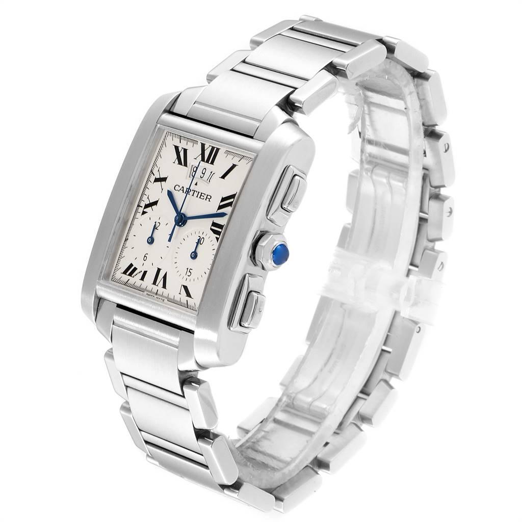 Men's Cartier Tank Francaise Chrongraph Steel Men’s Watch W51024Q3 Box For Sale