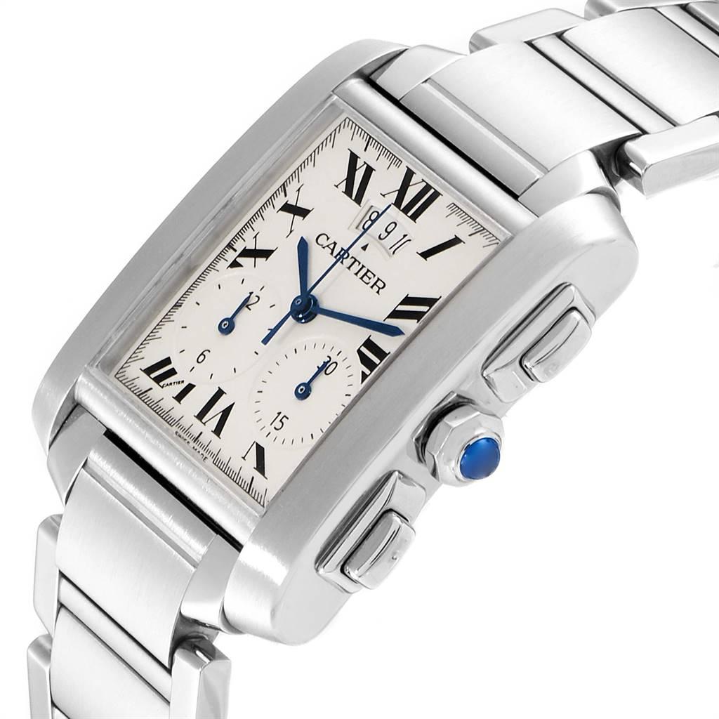 Cartier Tank Francaise Chrongraph Steel Men’s Watch W51024Q3 Box For Sale 1