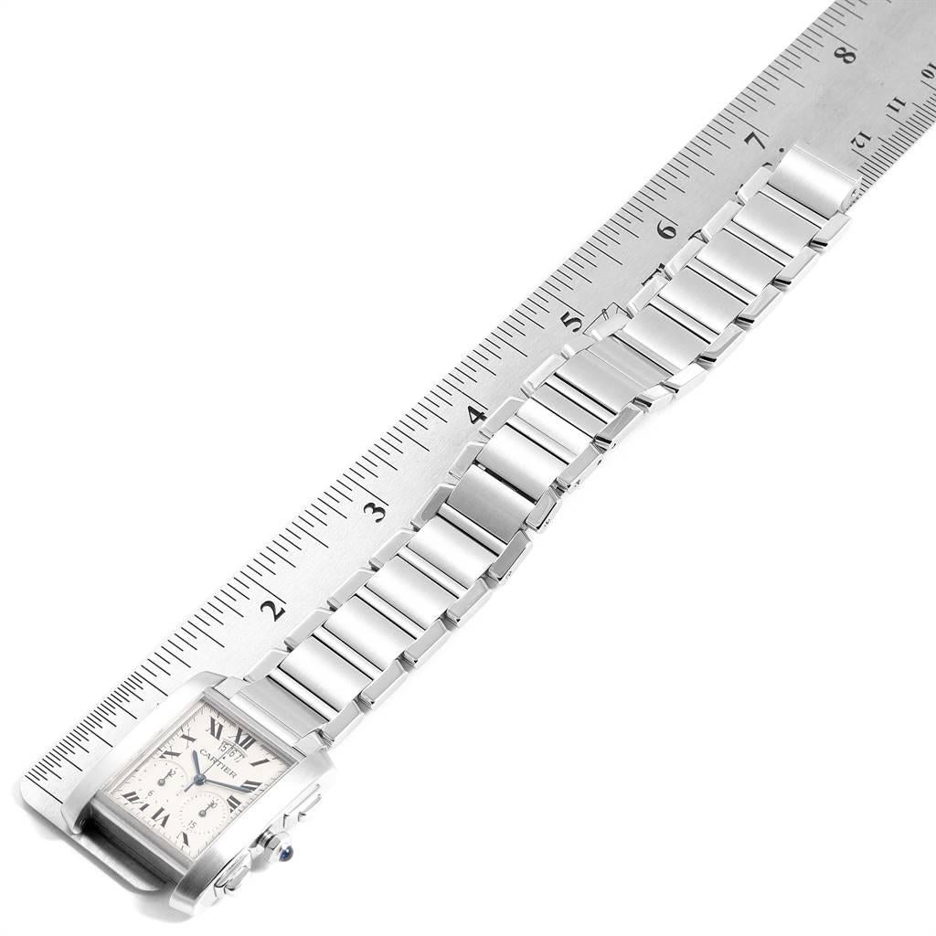 Cartier Tank Francaise Chrongraph Steel Men’s Watch W51024Q3 Box For Sale 4