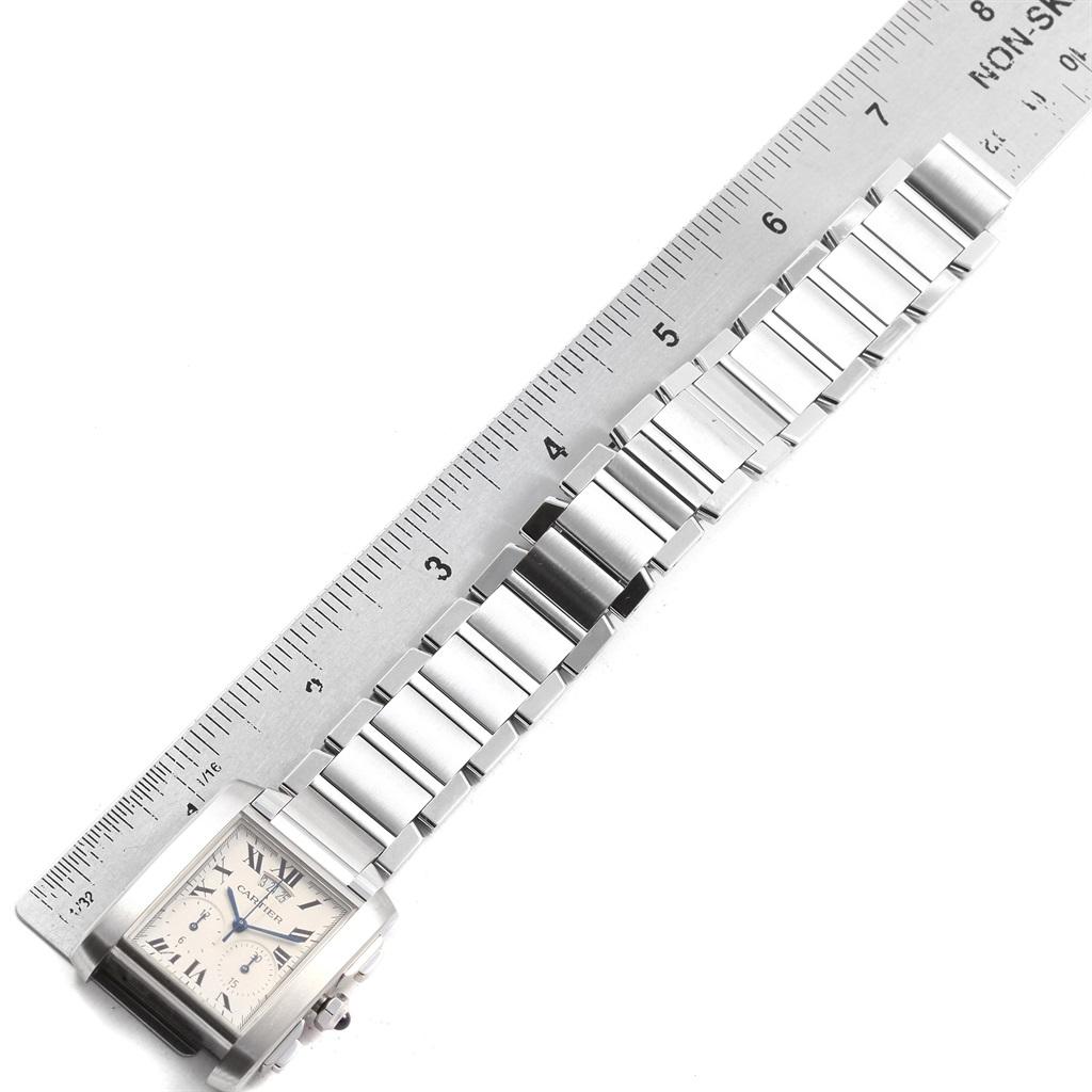 Cartier Tank Francaise Chrongraph Steel Men's Watch W51024Q3 For Sale 7
