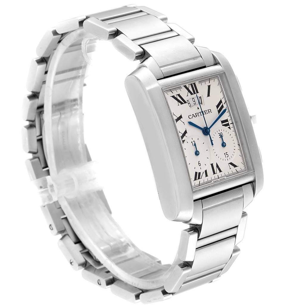 Cartier Tank Francaise Chrongraph Steel Men's Watch W51024Q3 In Excellent Condition In Atlanta, GA
