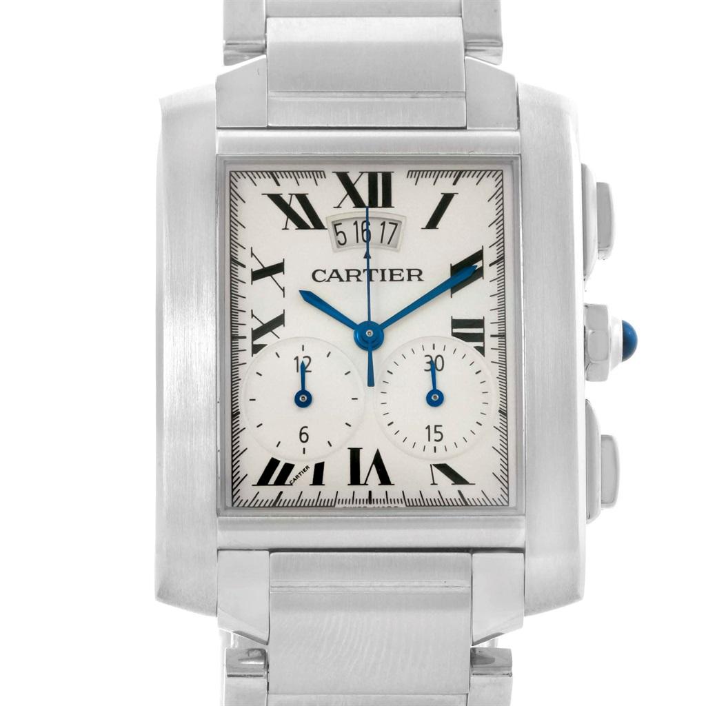 Cartier Tank Francaise Chrongraph Steel Men's Watch W51024Q3 For Sale 1