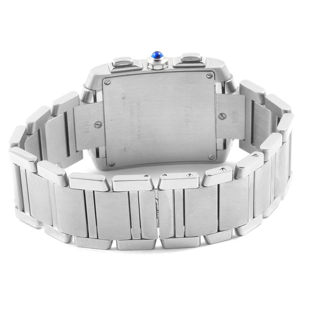 Cartier Tank Francaise Chrongraph Steel Men's Watch W51024Q3 For Sale 2