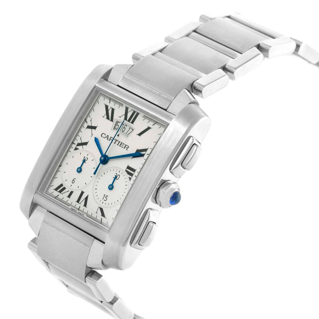Cartier Tank Francaise Chrongraph Steel Men's Watch W51024Q3 For Sale 3
