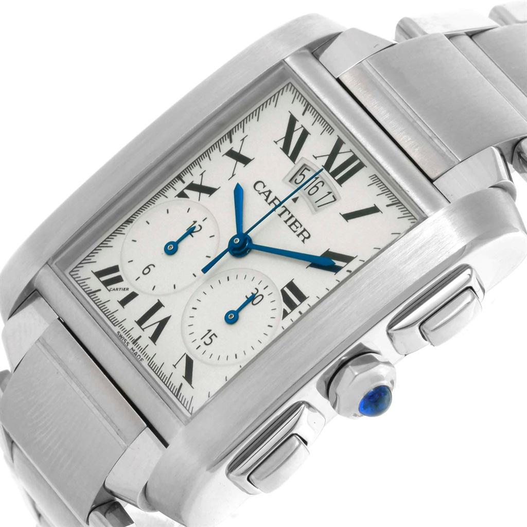 Cartier Tank Francaise Chrongraph Steel Men's Watch W51024Q3 For Sale 5