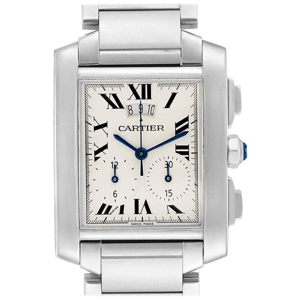 Cartier Tank Francaise Chrongraph Steel Men's Watch W51024Q3