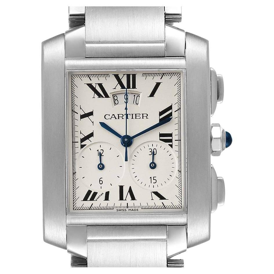Cartier Tank Francaise Chrongraph Steel Mens Watch W51024Q3 For Sale