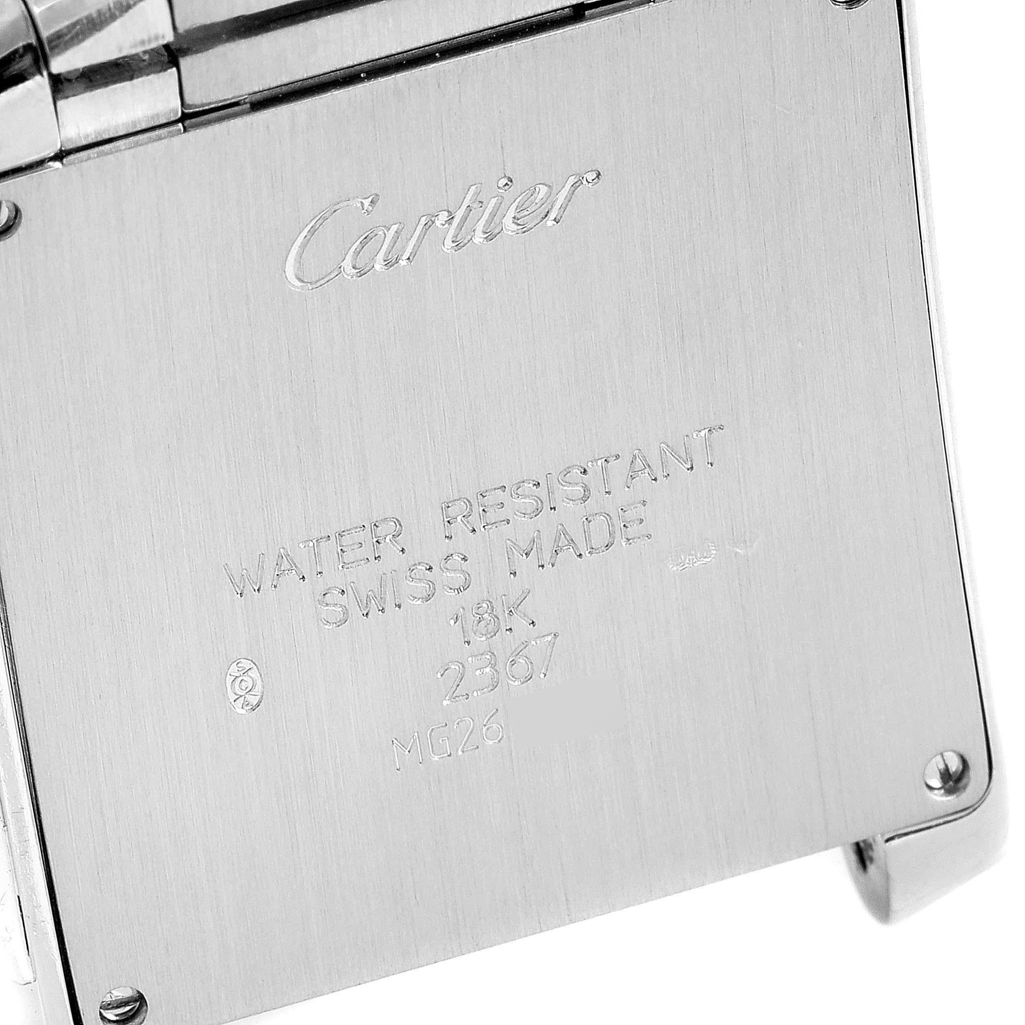 Cartier Tank Francaise Chrongraph White Gold Diamond Men's Watch 2367 1