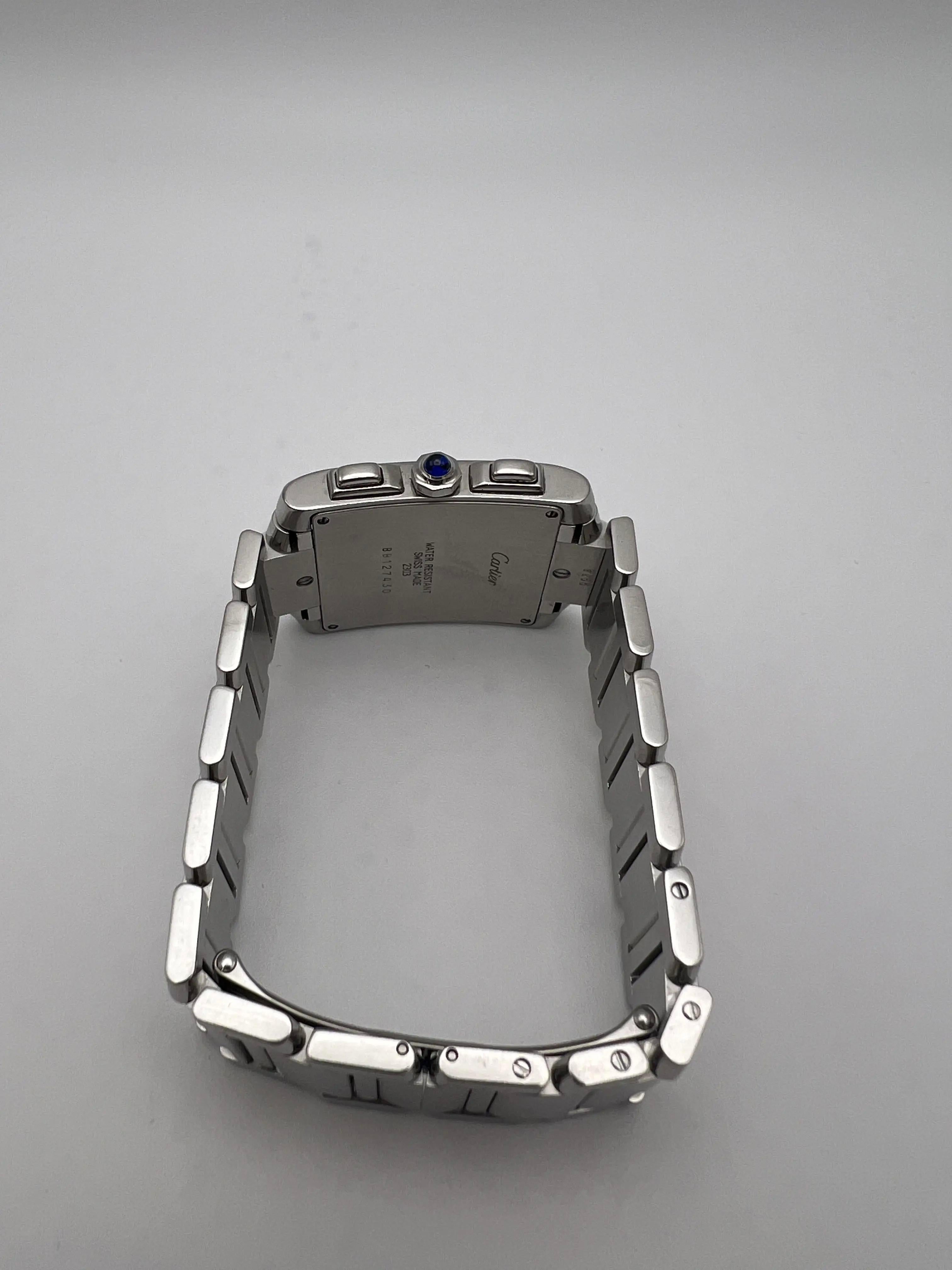 Cartier Tank Francaise Chrono Reflex 28mm x 37mm W51001Q3 Cuarzo Esfera Marfil en venta 6