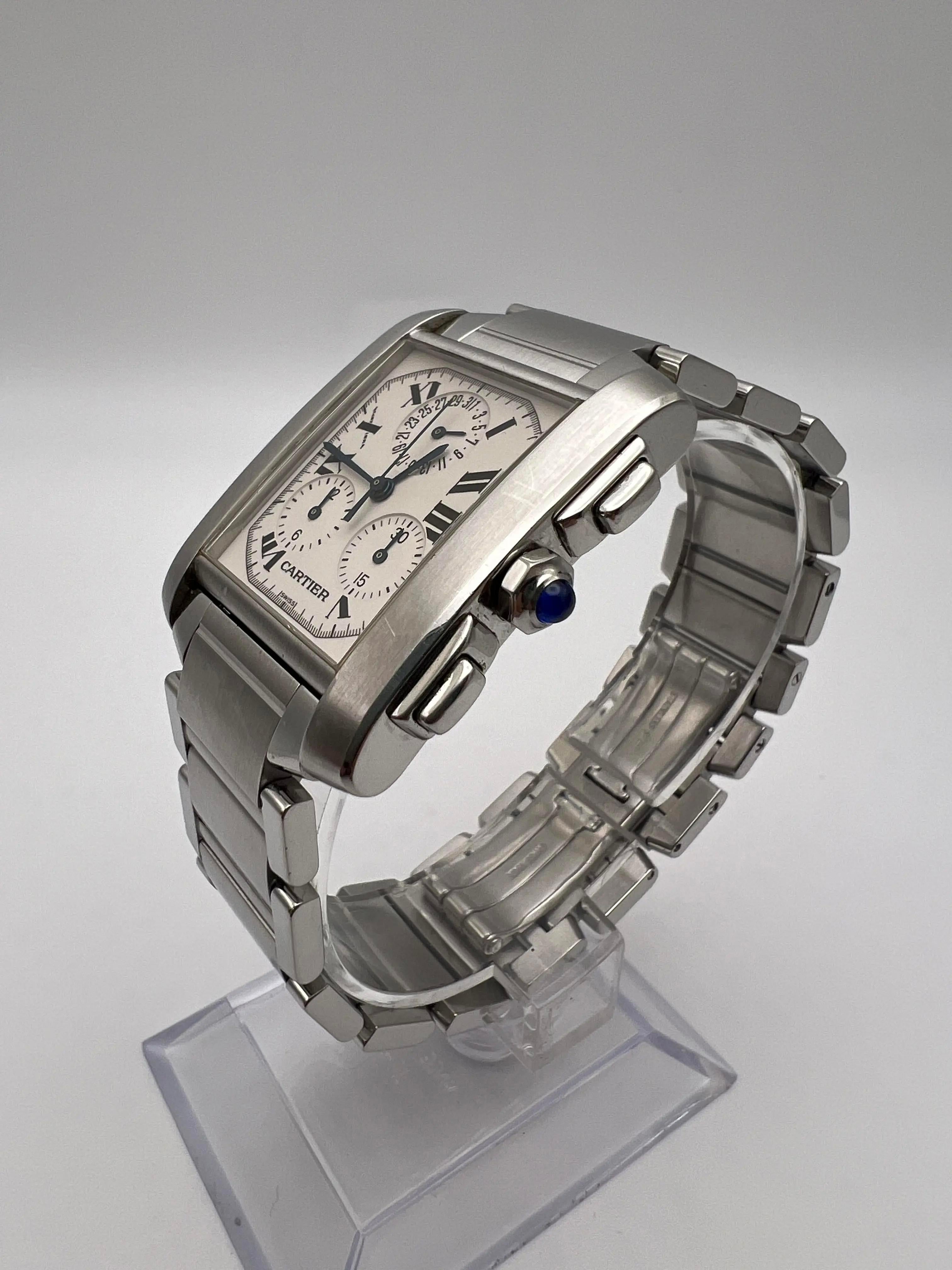 Femenino o masculino Cartier Tank Francaise Chrono Reflex 28mm x 37mm W51001Q3 Cuarzo Esfera Marfil en venta